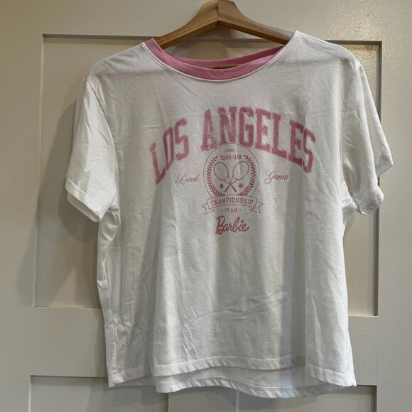 Victoria Secret x Barbie Collab- Pink LA Tennis Club Graphic Tee Size XL - Picture 2 of 6